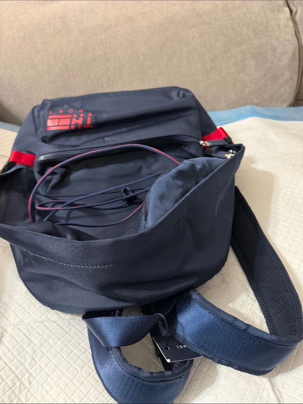 Tommy Hilfiger Navy Backpack with Red Accents